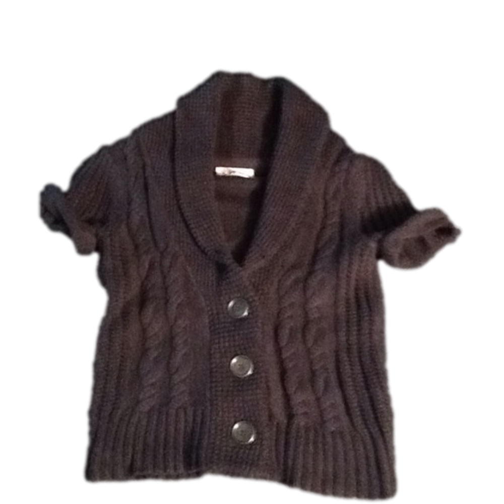 Like, love Girls Hunter Green Short Sleeve Cable Knit Sweater Excellent Size